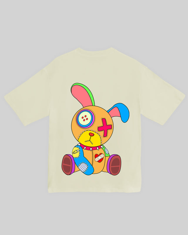 Anti anxiety character graphic t-shirt oversized streetwear Gabriel Emmanuele Australia back tshirt view.