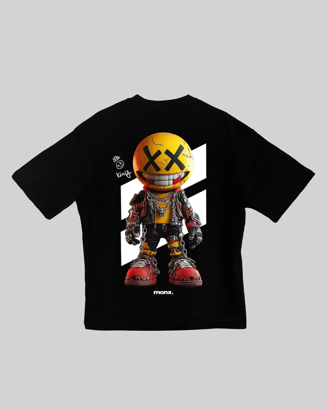 MonX character graphic t-shirt oversized streetwear Gabriel Emmanuele Australia back tshirt view.