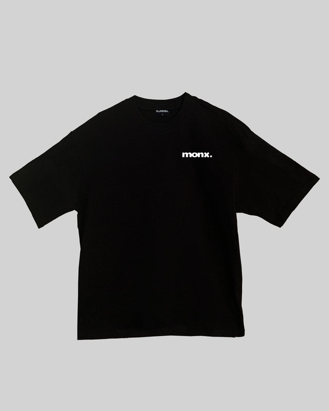 MonX character graphic t-shirt oversized streetwear Gabriel Emmanuele Australia front tshirt view.