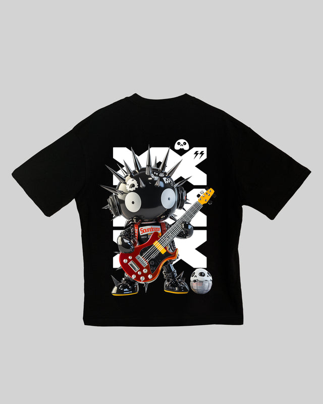 Soundrazor character graphic t-shirt oversized streetwear Gabriel Emmanuele Australia back tshirt view.
