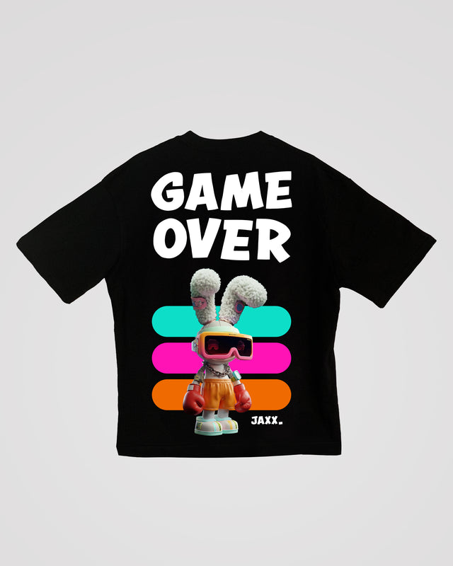Jaxx character graphic t-shirt oversized streetwear Gabriel Emmanuele Australia back tshirt view.
