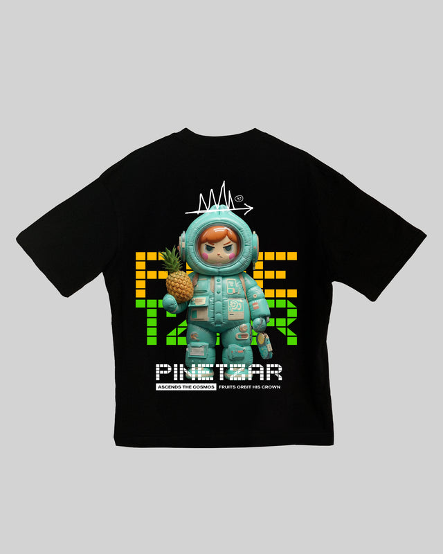 Pinetzar character graphic t-shirt oversized streetwear Gabriel Emmanuele Australia back tshirt view.