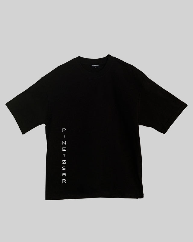 Pinetzar character graphic t-shirt oversized streetwear Gabriel Emmanuele Australia front tshirt view.