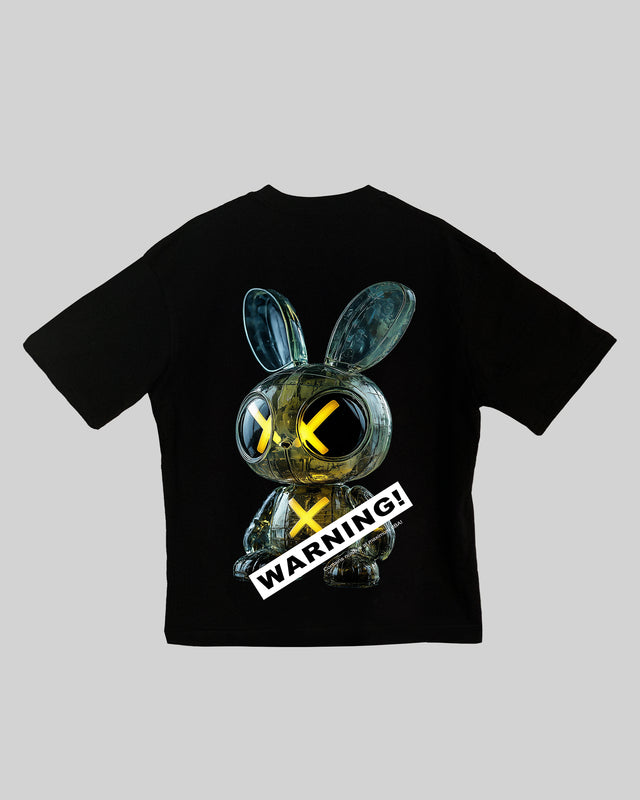 Radio bit character graphic t-shirt oversized streetwear Gabriel Emmanuele Australia back tshirt view.